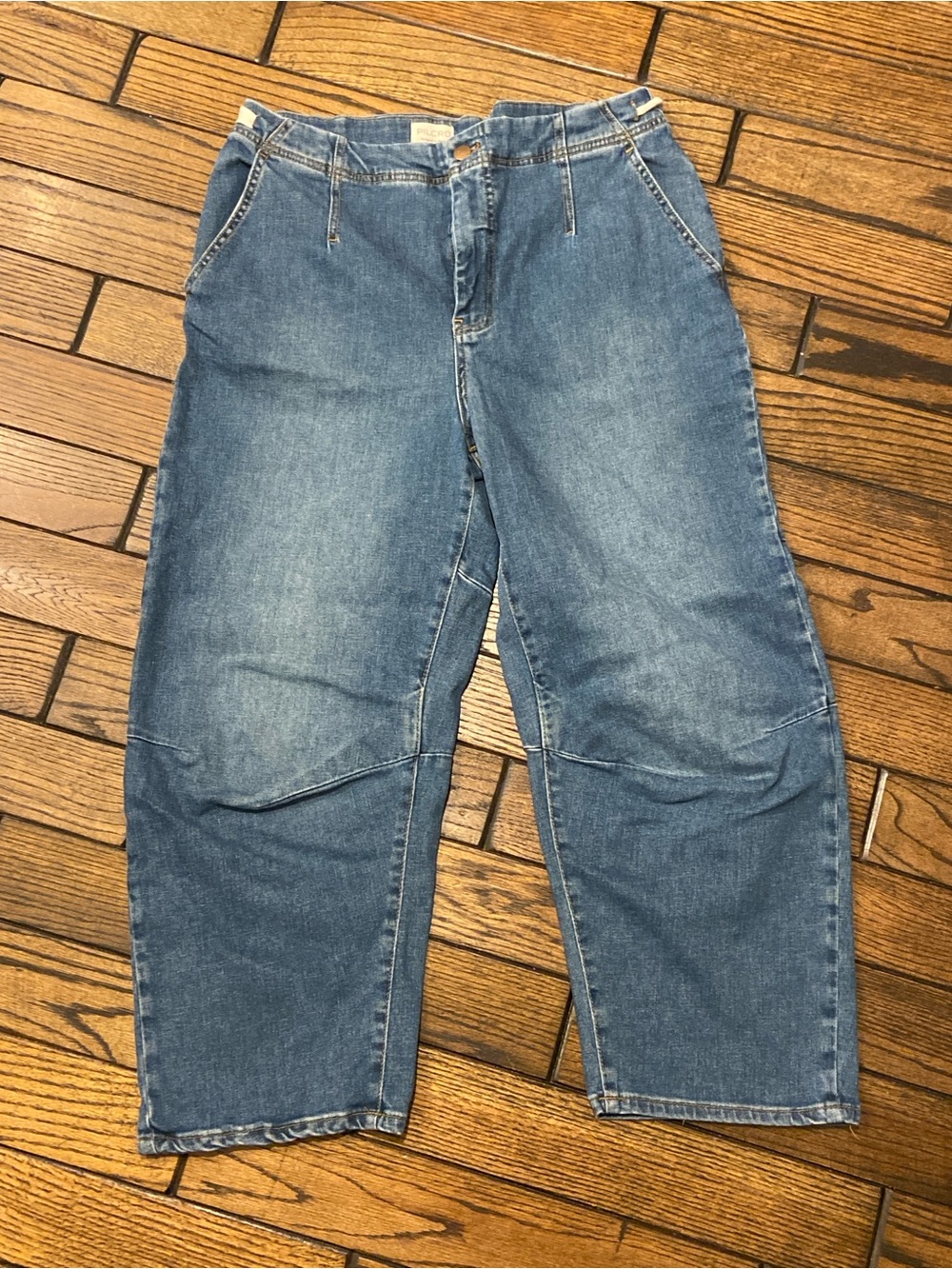 Anthropology Pilcro Leni Mid-rise Tapered Barrel Denim Jeans Size 30